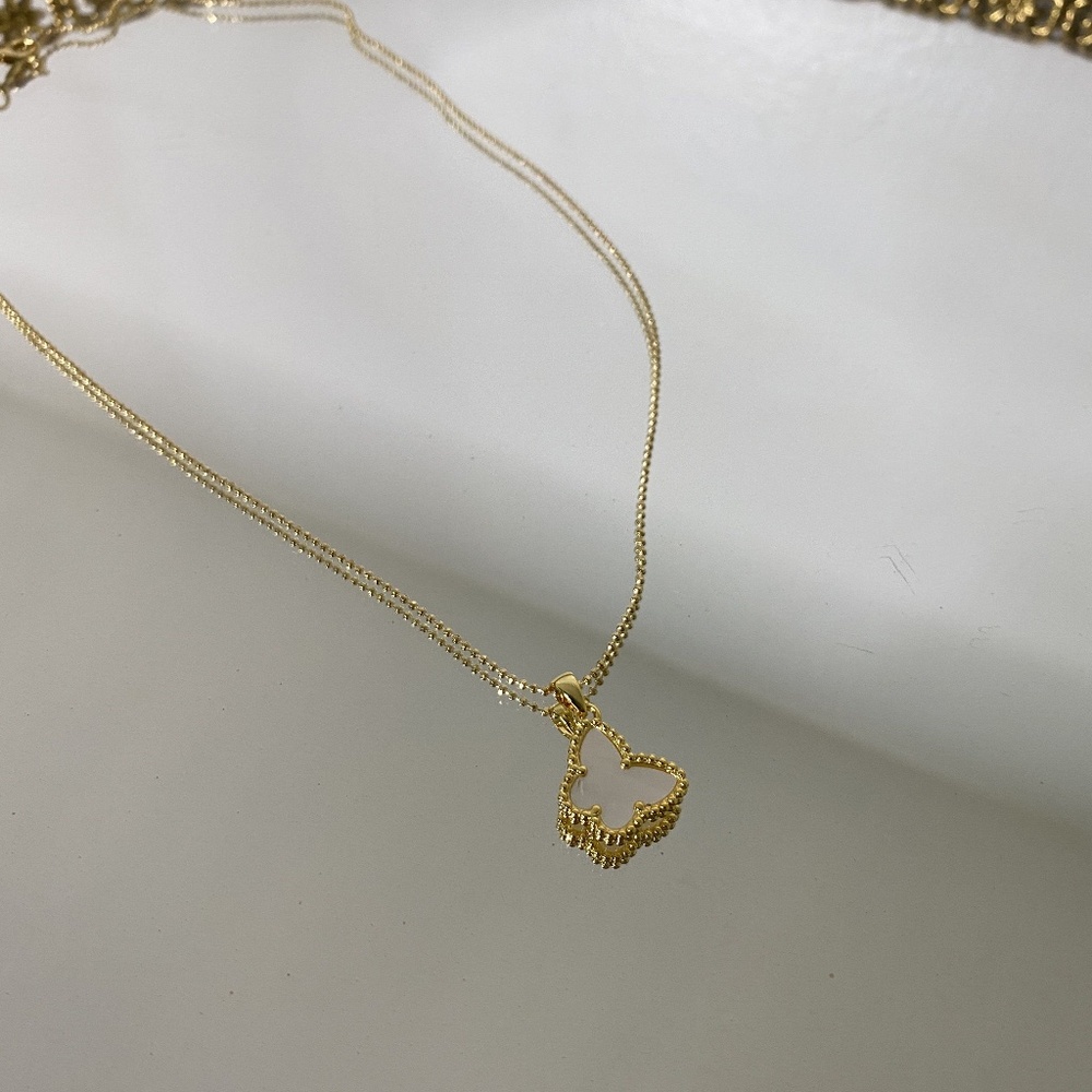 Mother of Pearl Butterfly Necklace